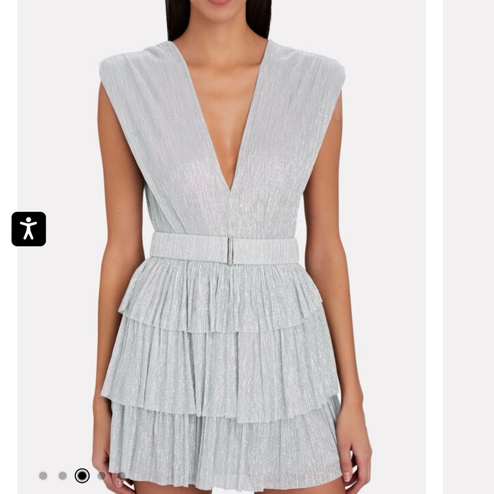 Sabina Musayev Silver Mini Dress